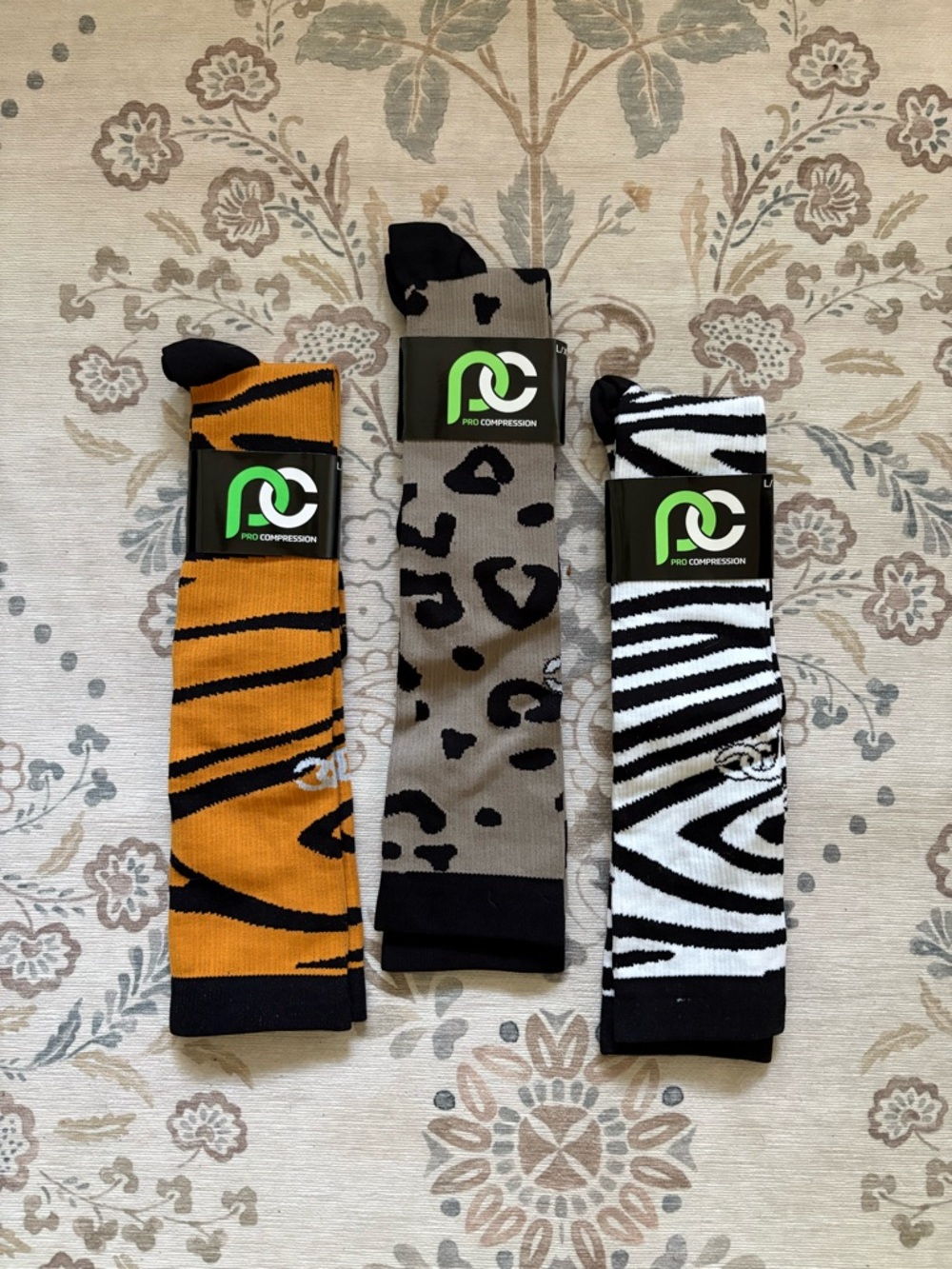 Animal Print Knee High Compression Socks (Tiger, Leopard, Zebra)